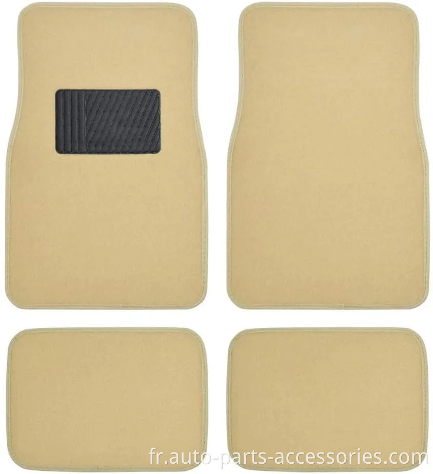 Nouveau tapis de voiture de cartouche de sol 4 pc Ensemble pour voitures SUV de camions avec coussin de talon -front et tapis arrière Universal Classic Matching talon